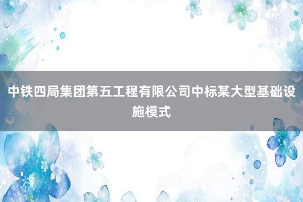 中铁四局集团第五工程有限公司中标某大型基础设施模式